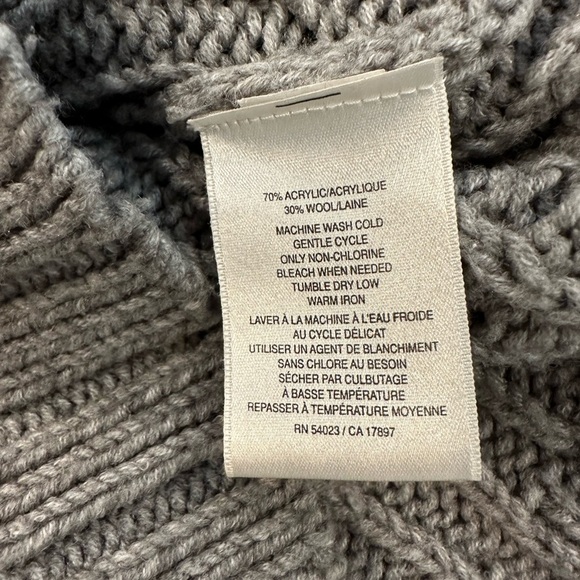 VTG Old Navy Chunky Knit Sweater Large Collar 3/4 Flared Sleeves Grey M EUC - Picture 7 of 9